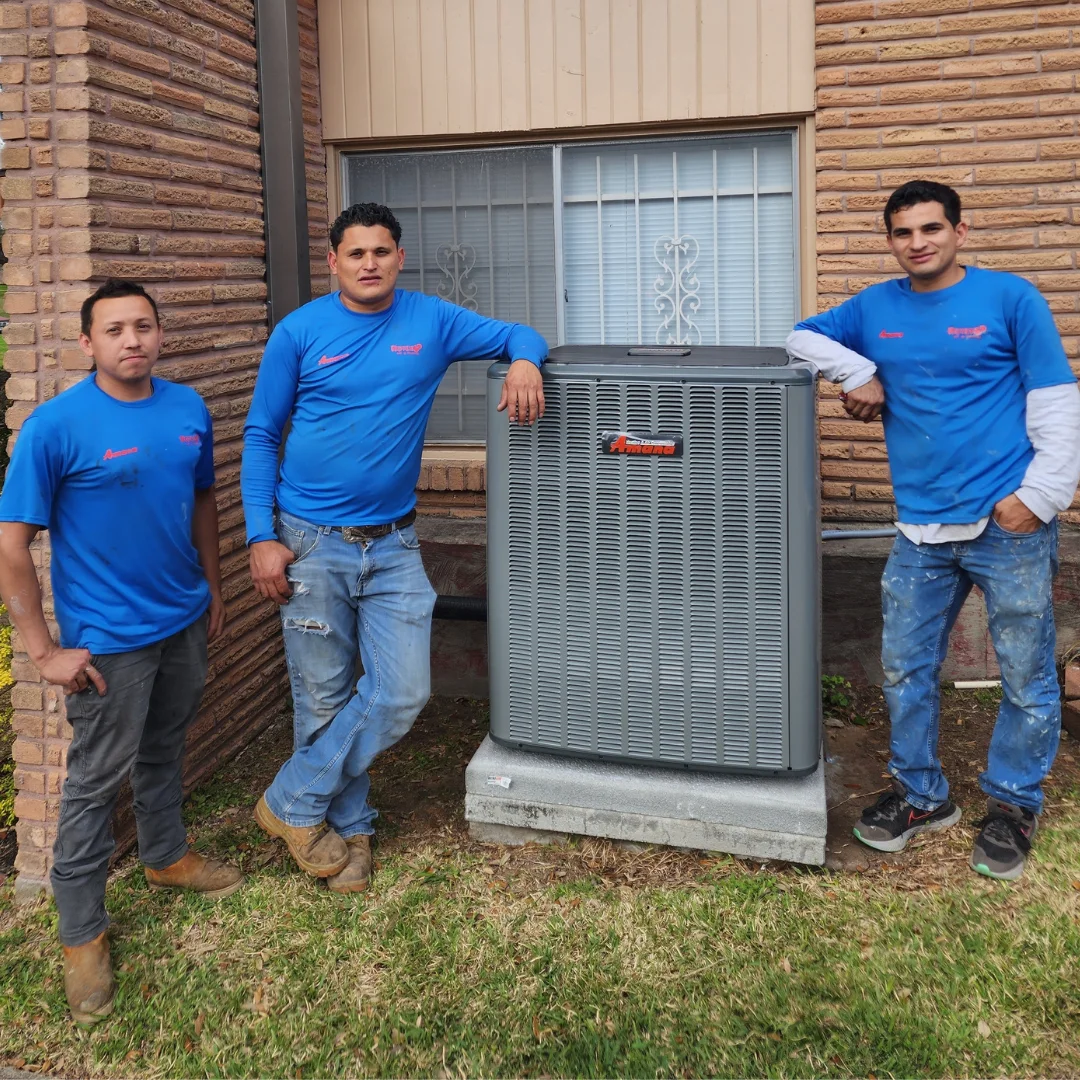 Air Conditioning and Heating installation team hvac system