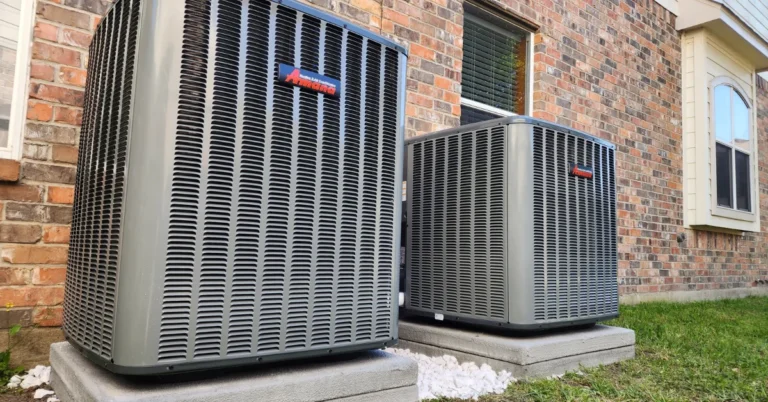 Outdoor condenser unit with smart landscaping tips