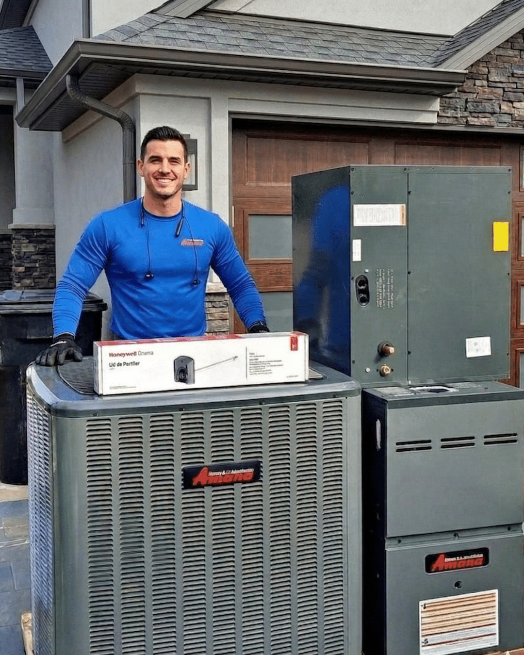 Air comfort specialist performing a house revision