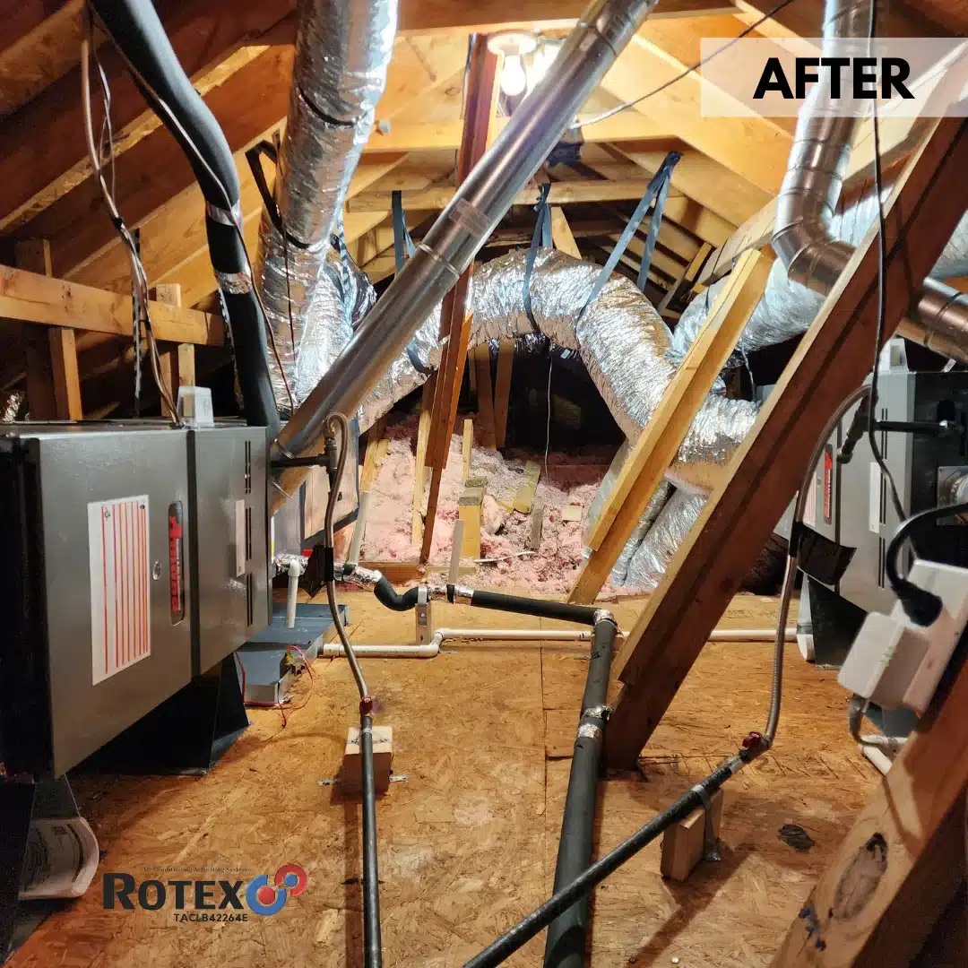 New HVAC system in attic space