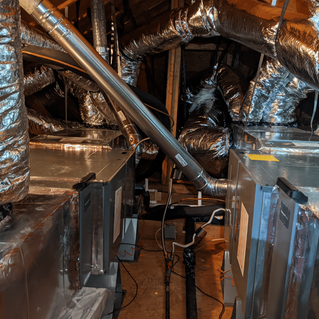 Air conditioning units in attic space