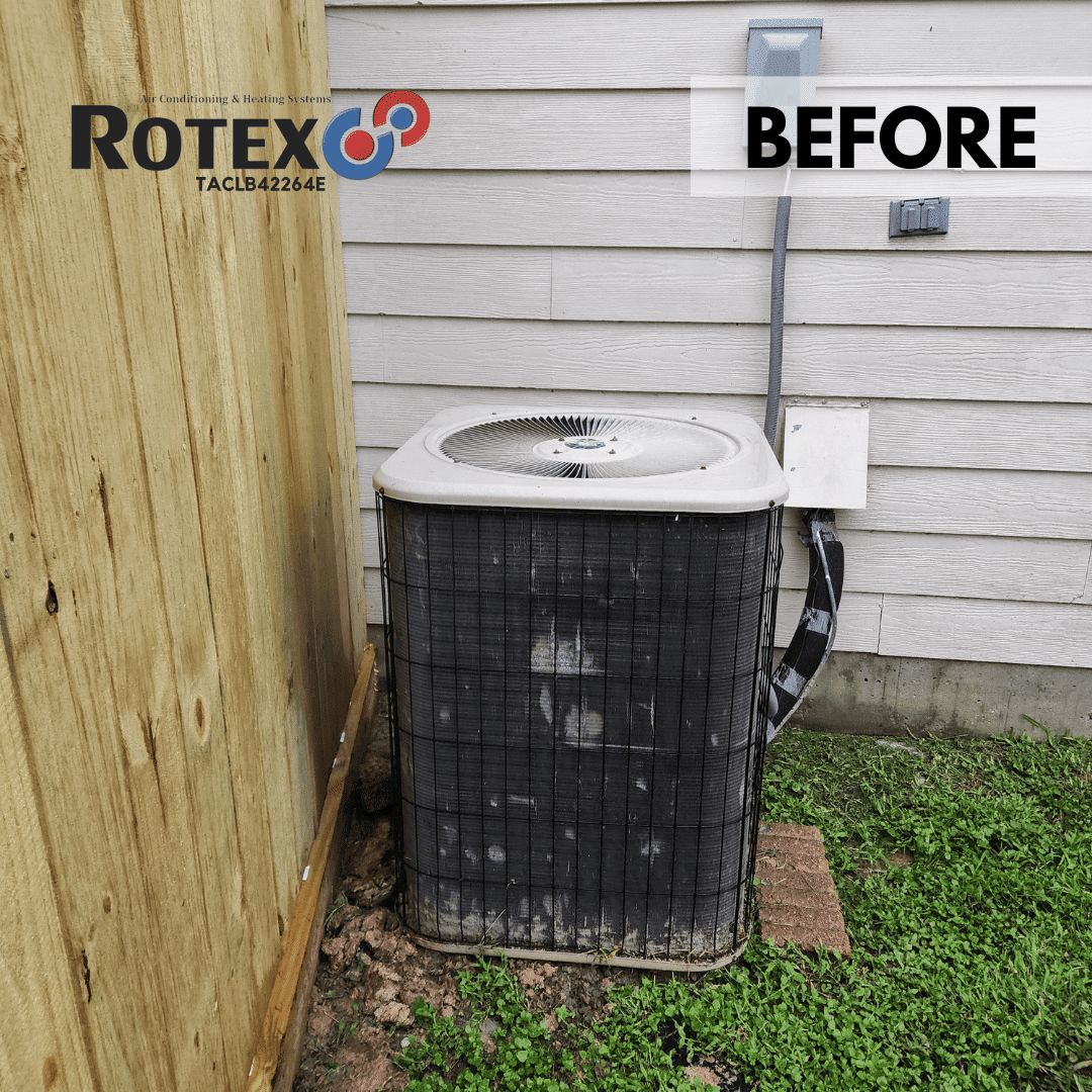 Old air conditioning unit outside
